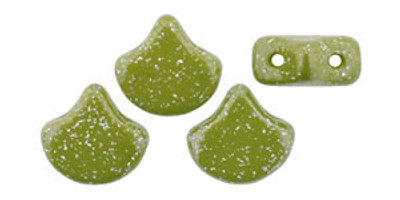 Ginkgo Leaf Bead - Stardance - Green Olive
