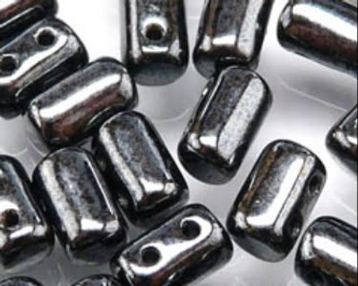 Rulla Two-Holed Beads - Hematite