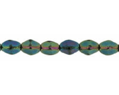 5x3mm Pinch Beads - #21455 Green Rainbow