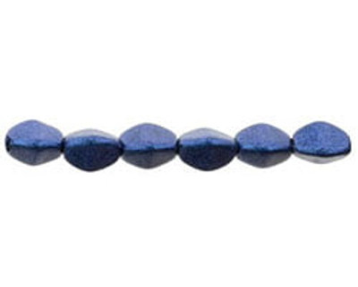 5x3mm Pinch Beads - #79031 Metallic Suede Blue