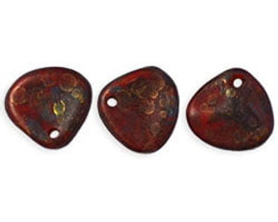 Rose Petals 8mm - Siam Ruby Copper Picasso