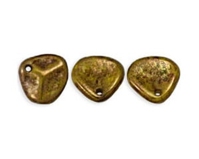 Rose Petals 8mm - Yellow Opaque Bronze Picasso