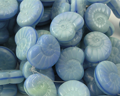 Nautilus Shells 17x14mm - Blue Opaque Mix
