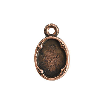 Bezel - Pendant: Oval Mini Flat Tag Ornate Single Loop by Nunn Design | 1 Each