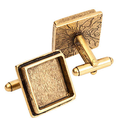 Bezel -  Cuff Links Traditional Square by Nunn Design | Pk of 2