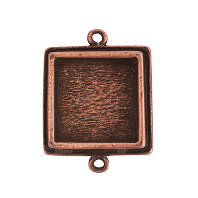 Bezel - Pendant: Square Traditional Double Loop by Nunn Design | 1 Each *Discontinued*