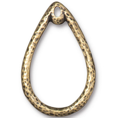 TierraCast Charm: Stitch-around 20x30mm Teardrop Charm | Pk of 2