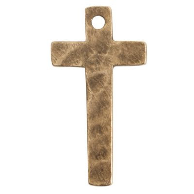 Nunn Charm - Narrow Hammered Cross | 1 Each
