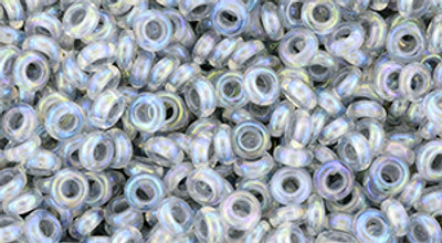 Demi Round Bead by Toho #261 Clear / Gray Inside Color Lined Rainbow