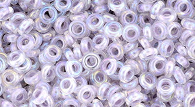 Demi Round Bead by Toho #786 Clear / Pale Lavender Inside Color Lined Rainbow