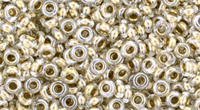 Demi Round Bead by Toho #989 Clear / Gold Inside Color Lined