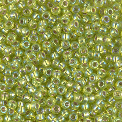 Round Seed Bead by Miyuki - #1014 Chartreuse Transparent Silver-Lined Rainbow