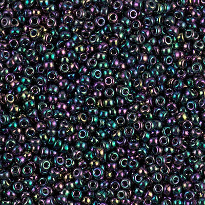 Round Seed Bead by Miyuki - #455-D Dark Variegated Metallic Rainbow