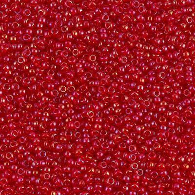 Round Seed Bead by Miyuki - #2248 Red Inside Color Lined Rainbow