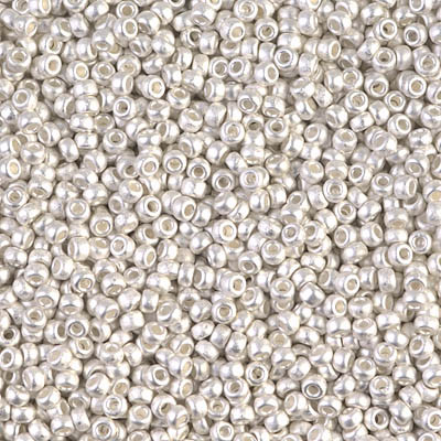 Round Seed Bead by Miyuki - #961-F Bright Sterling Plated Matte