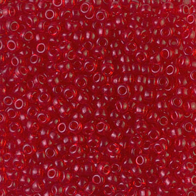 Round Seed Bead by Miyuki - #140 Red Orange Transparent