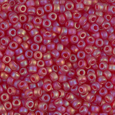 Round Seed Bead by Miyuki - #141-FR Ruby Transparent Rainbow Matte