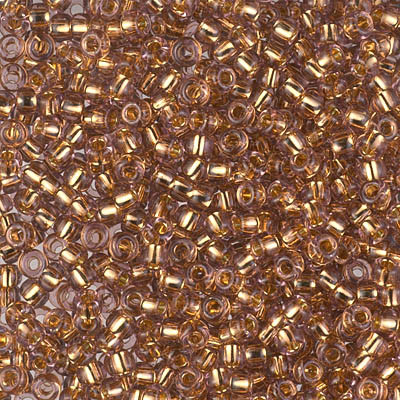 Round Seed Bead by Miyuki - #952 24Kt Gold / Pale Amethyst Inside Color Lined