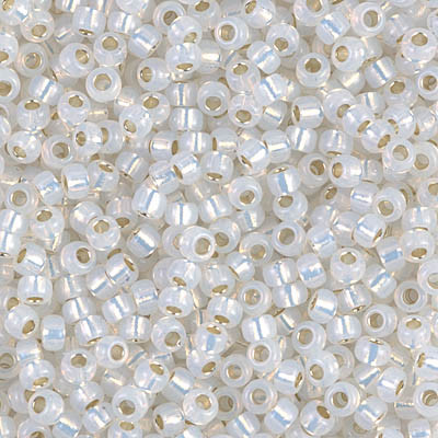 Round Seed Bead by Miyuki - #551 Gilt / Opal Inside Color Lined