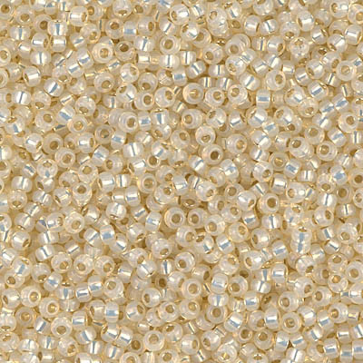 Round Seed Bead by Miyuki - #577 Dyed Butter Cream Transparent Silver-Lined Alabaster