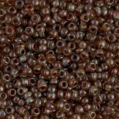 Round Seed Bead by Miyuki - #4505 Light Smoky Topaz Transparent Picasso