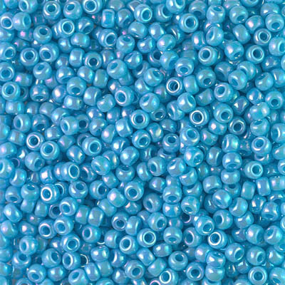 Round Seed Bead by Miyuki - #482 Turquoise Blue Opaque Rainbow