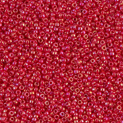 Round Seed Bead by Miyuki - #476 Red Opaque Rainbow