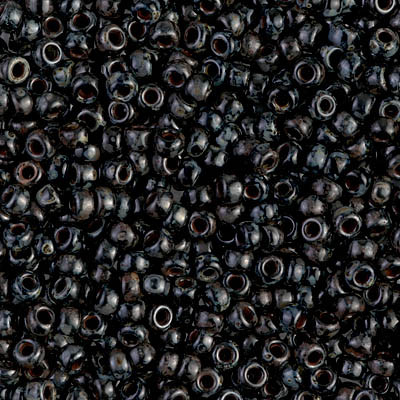 Round Seed Bead by Miyuki - #4511 Black Opaque Luster Picasso
