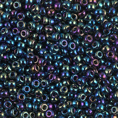 Round Seed Bead by Miyuki - #455 Variegated Blue Metallic Rainbow