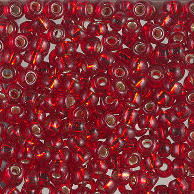 Round Seed Bead by Miyuki - #141-S Ruby Transparent Silver-Lined