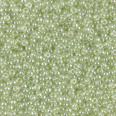 Round Seed Bead by Miyuki - #371 Pale Moss Green Transparent Luster