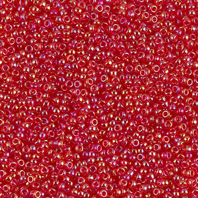 Round Seed Bead by Miyuki - #254 Red Transparent Rainbow
