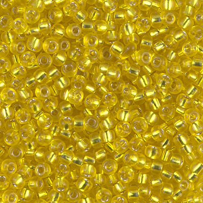 Round Seed Bead by Miyuki - #6 Yellow Transparent Silver-Lined