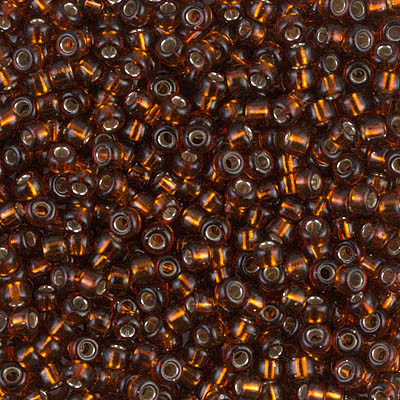 Round Seed Bead by Miyuki - #5 Dark Topaz Transparent Silver-Lined