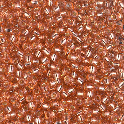 Round Seed Bead by Miyuki - #4262 Duracoat Dyed Rose Copper Transparent Silver-Lined