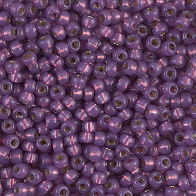 Round Seed Bead by Miyuki - #4248 Duracoat Dyed Dark Lilac Transparent Silver-Lined