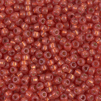 Round Seed Bead by Miyuki - #4244 Duracoat Dyed Persimmon Transparent Silver-Lined