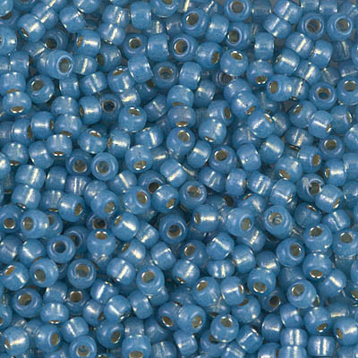 Round Seed Bead by Miyuki - #4242 Duracoat Dyed Aqua Transparent Silver-Lined