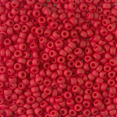 Round Seed Bead by Miyuki - #408-F Red Opaque Matte