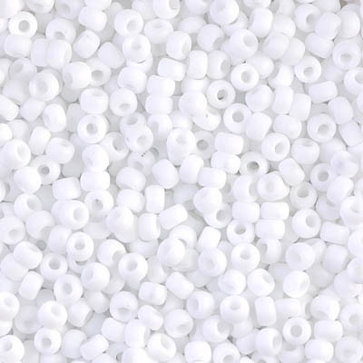 Round Seed Bead by Miyuki - #402-F White Opaque Matte