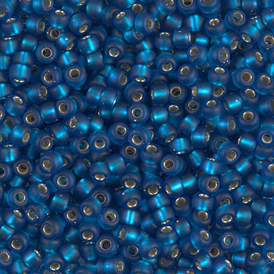 Round Seed Bead by Miyuki - #25-F Capri Blue Transparent Silver-Lined Matte