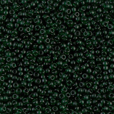 Round Seed Bead by Miyuki - #156-SF Dark Emerald Transparent Semi-Matte