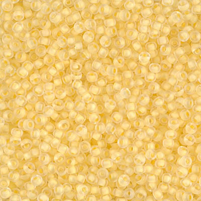 Round Seed Bead by Miyuki - #1921 Yellow Semi-Matte Inside Color Lined