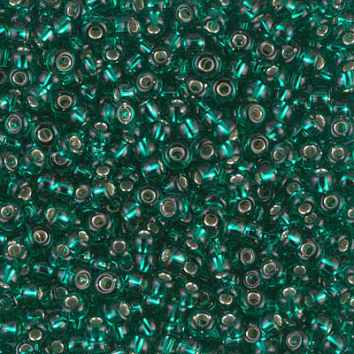 Round Seed Bead by Miyuki - #17 Emerald Transparent Silver-Lined