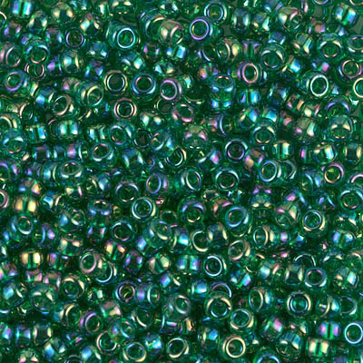 Round Seed Bead by Miyuki - #179 Green Transparent Rainbow