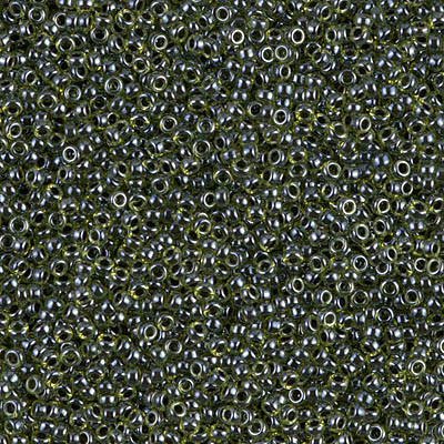 Round Seed Bead by Miyuki - #1816 Black / Chartreuse Inside Color Lined