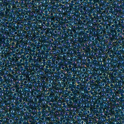 Round Seed Bead by Miyuki - #1826 Midnight Blue / Topaz Inside Color Lined Rainbow