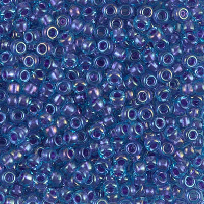 Round Seed Bead by Miyuki - #1827 Amethyst / Light Blue Inside Color Lined Sparkle