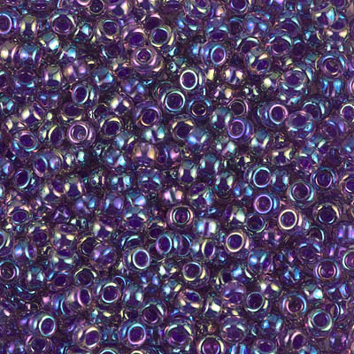 Round Seed Bead by Miyuki - #356 Purple / Amethyst Inside Color Lined Rainbow
