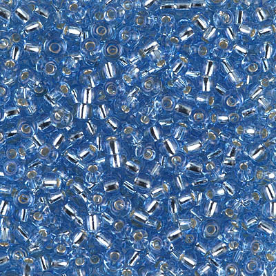 Round Seed Bead by Miyuki - #28 Cornflower Blue Transparent Silver-Lined